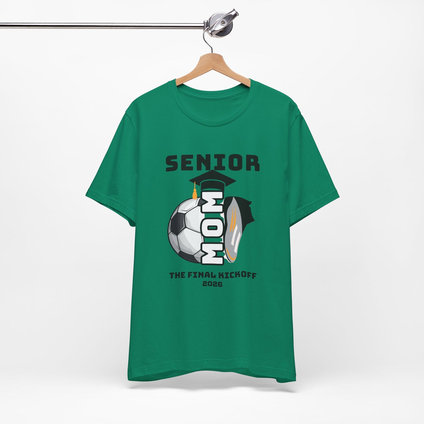 The Final Kickoff, Senior Mom Soccer Tee - Unisex Jersey Short Sleeve, End of Season