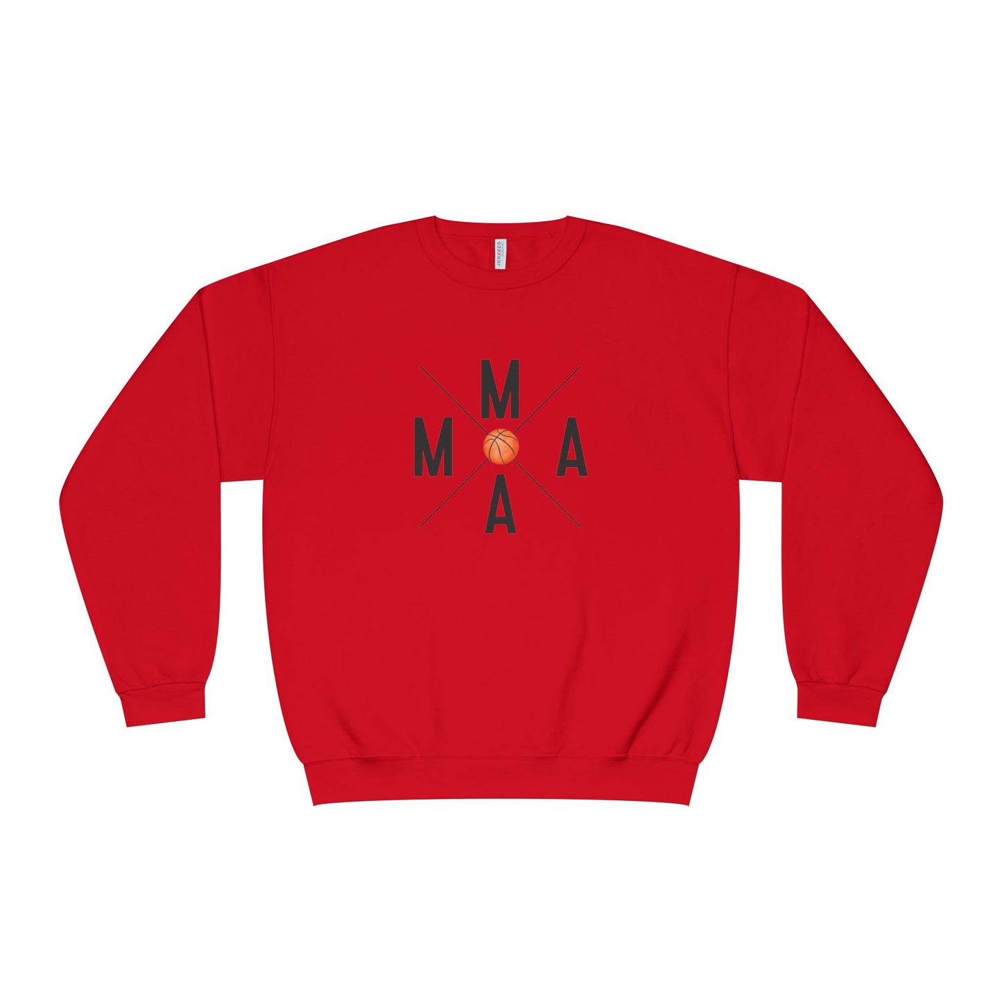 MAMA Crossed Letters with Basketball Crewneck Sweatshirt
