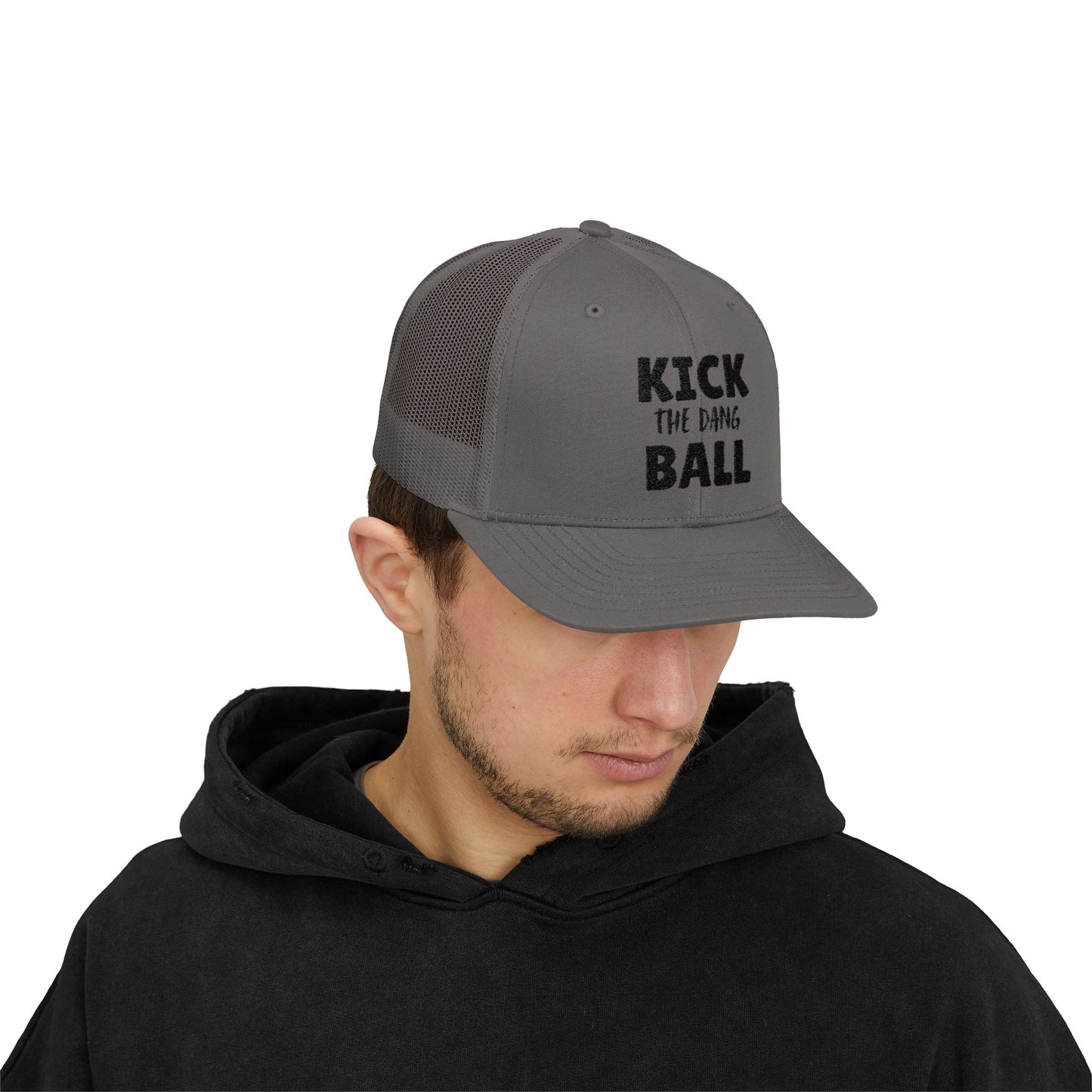 Kick the Dang Ball Snapback Trucker Cap, Sports Cap, Casual Cap, Gift for Athletes, Fun Hat for Outdoor Events