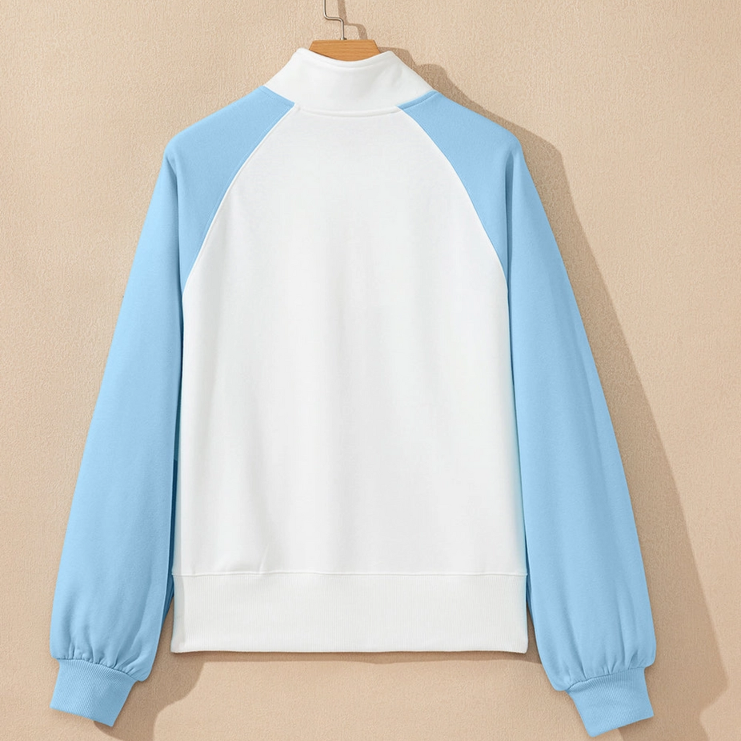 Baby Blue Colorblock Pullover Sweatshirt