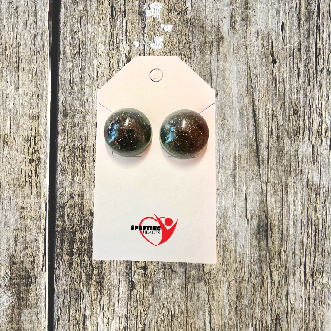 Game Day- Custom Glitter Stud Earrings