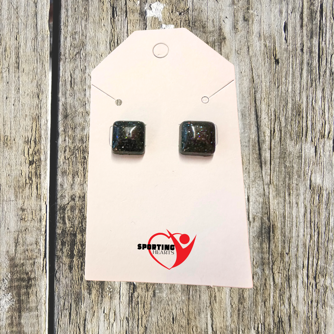 Game Day- Custom Glitter Stud Earrings