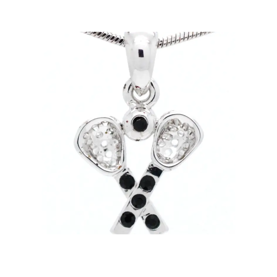Lacrosse Rhinestone Necklace - Small Pendant
