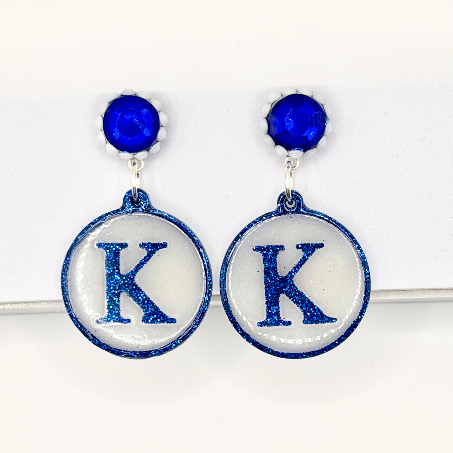 Custom Initial Earrings (A–Z)- Rhinestone Stud