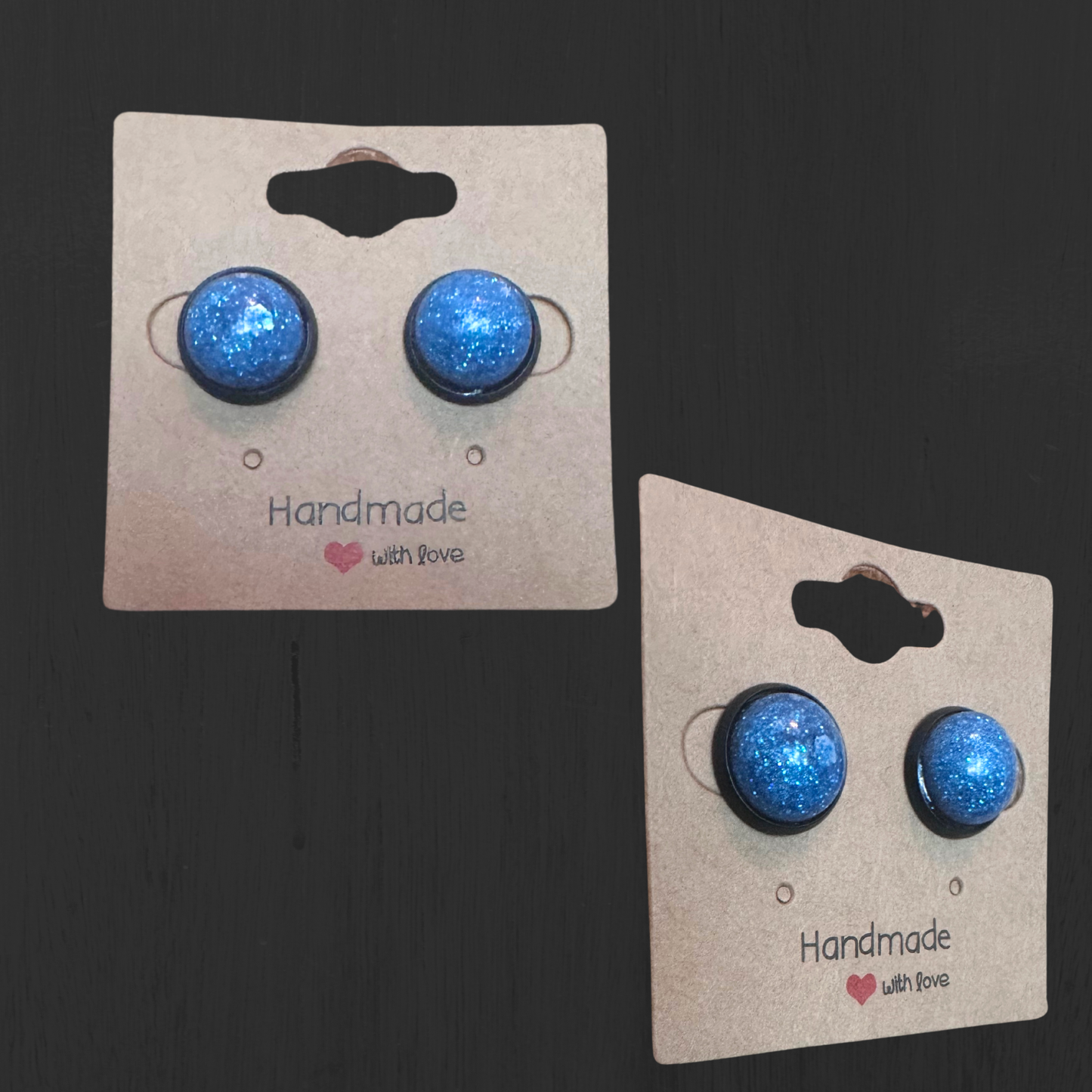 Medium Glitter Resin Studs – Now Available in Gold and Black Settings!