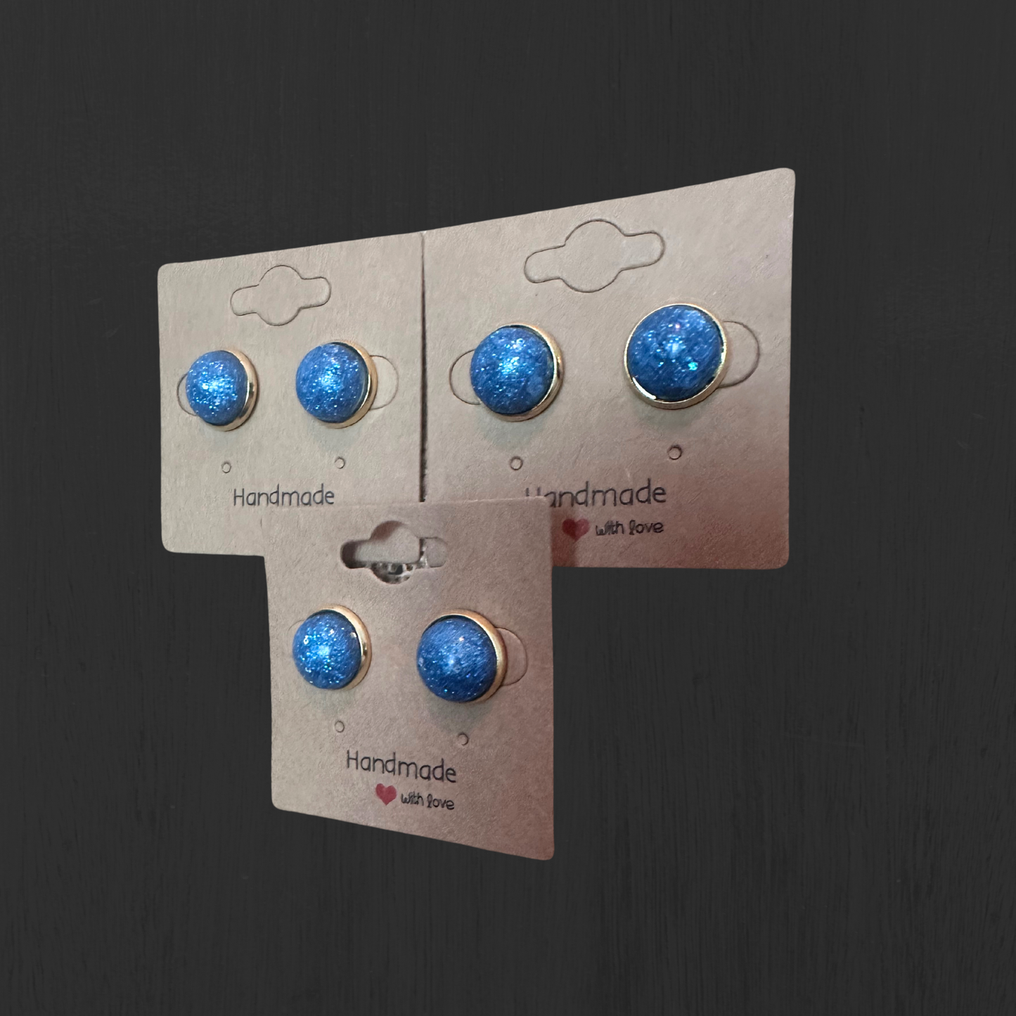 Medium Glitter Resin Studs – Now Available in Gold and Black Settings!
