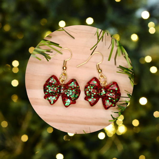 Holiday Sparkle Bow Earrings