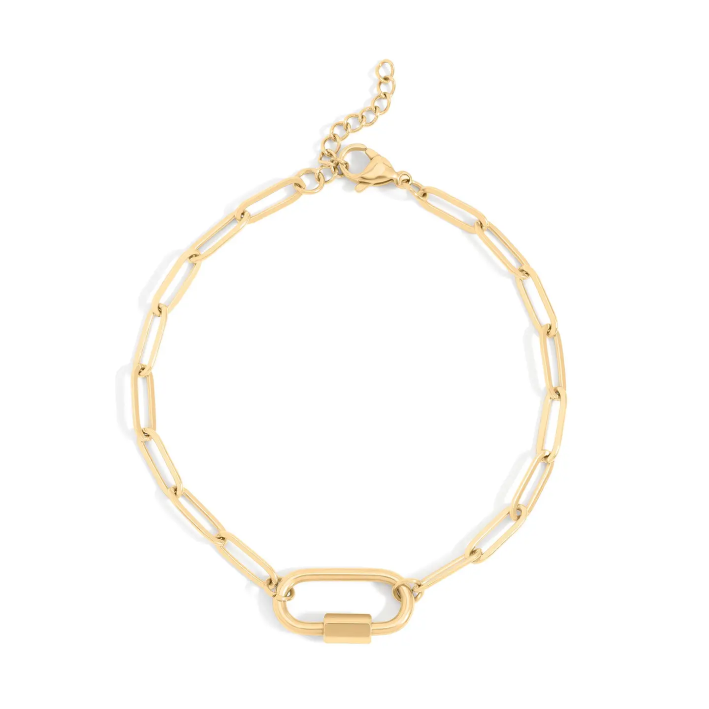 Paperclip Carabiner Charm Bracelet