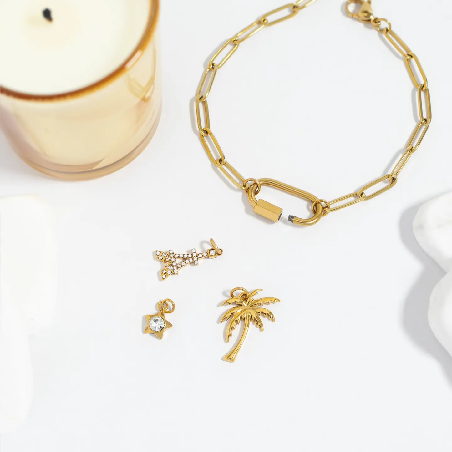 Paperclip Carabiner Charm Bracelet
