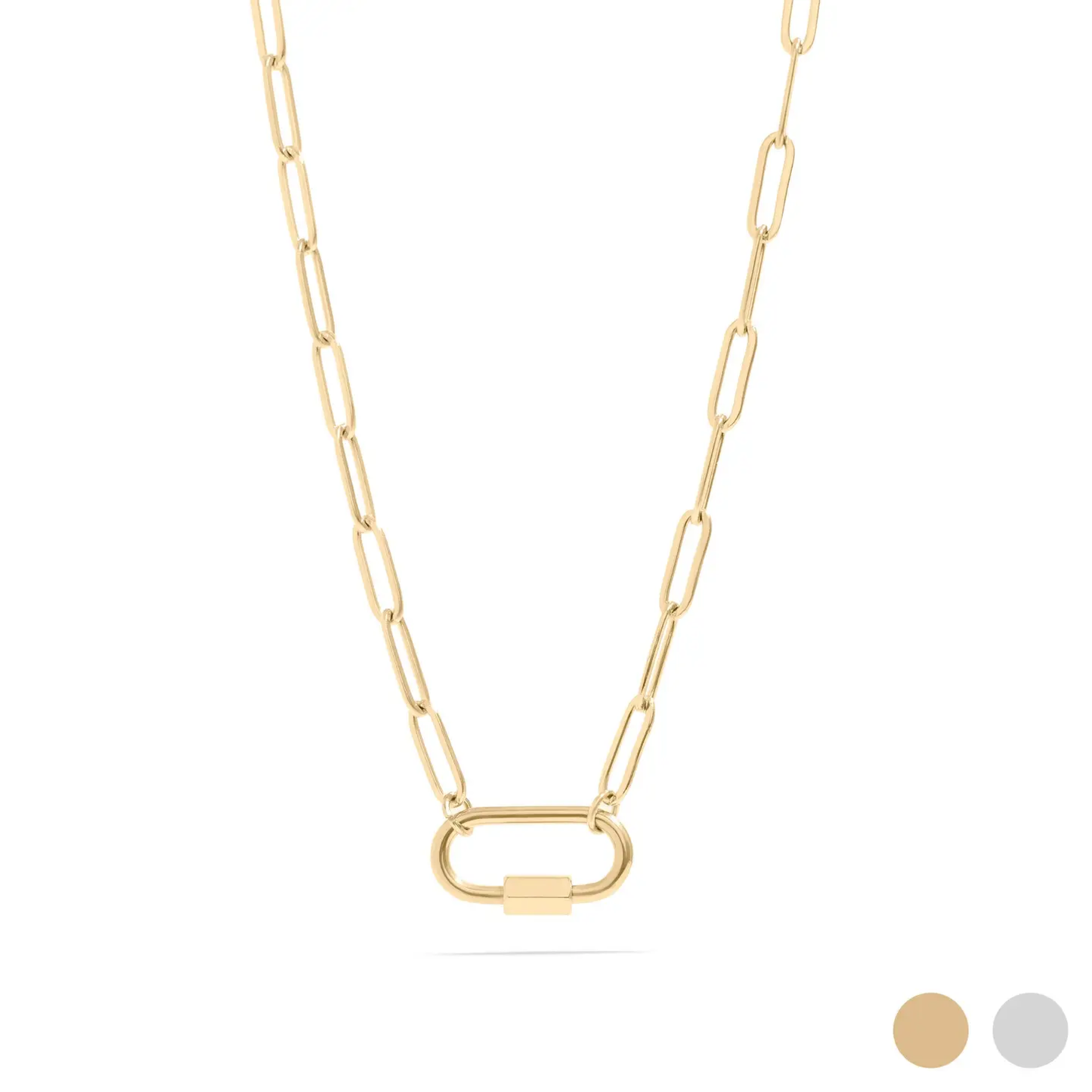 Paperclip Carabiner Charm Necklace