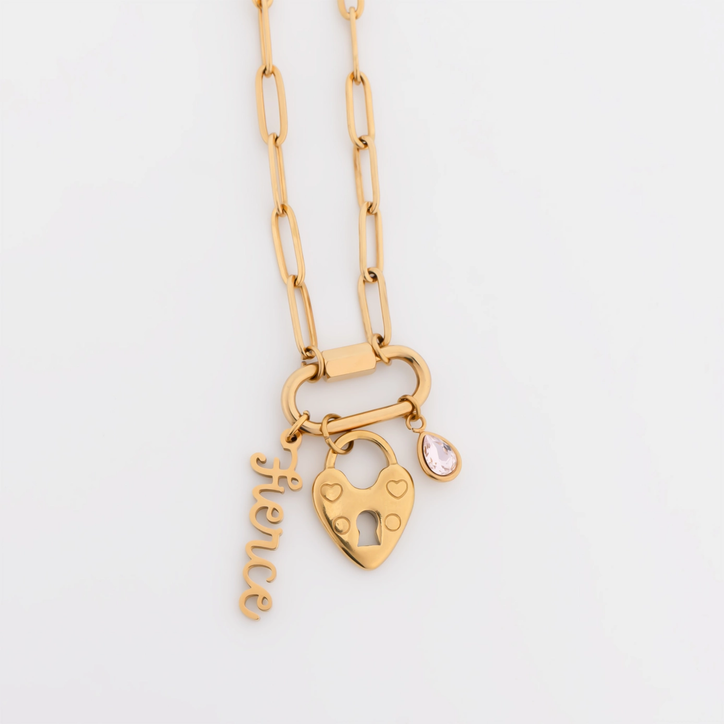 Paperclip Carabiner Charm Necklace