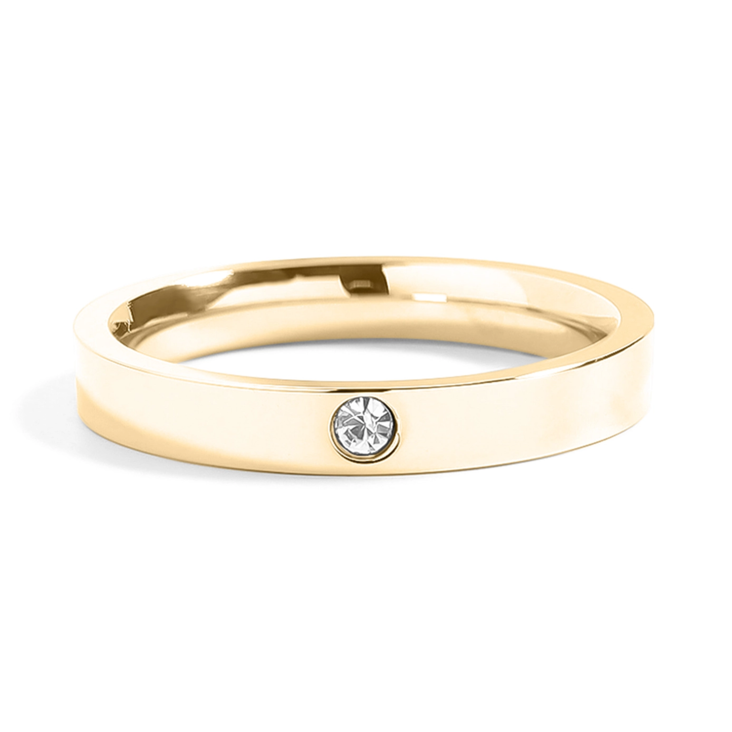 Gold Engravable Blank Birthstone Stacking Rings
