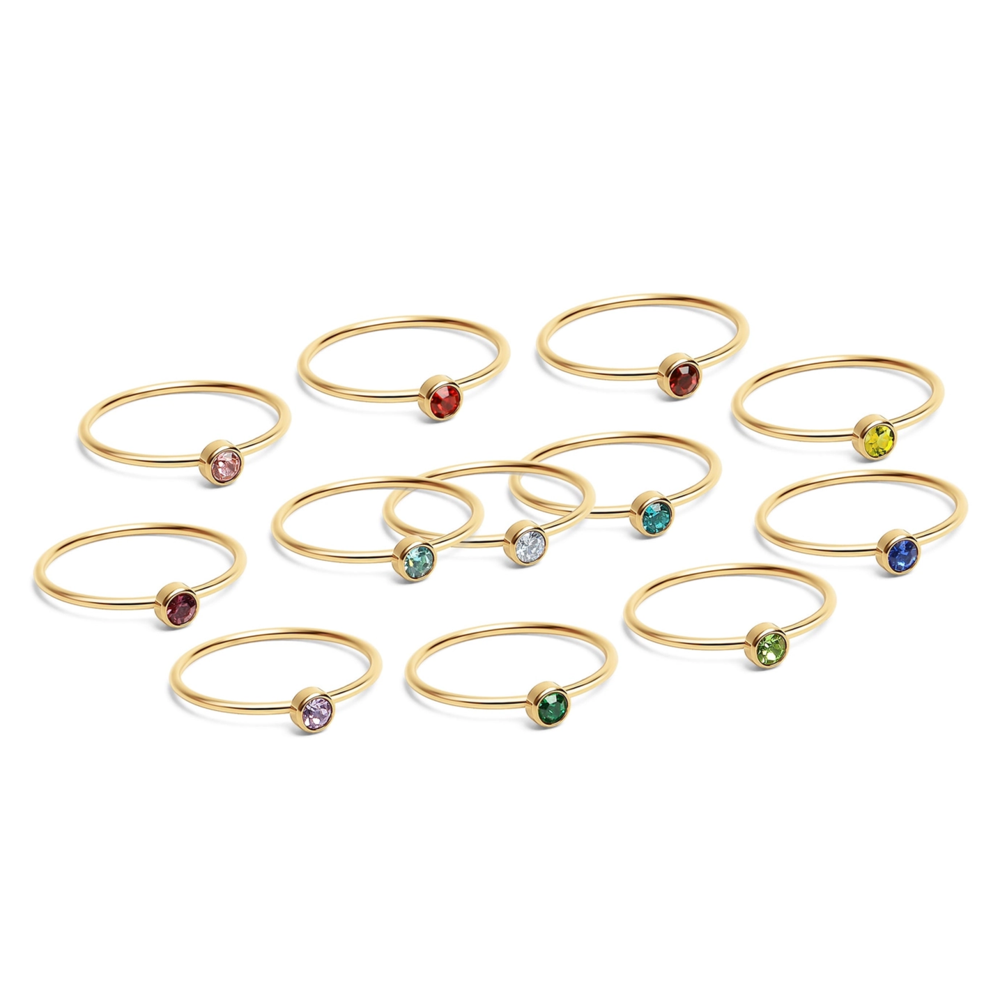 Stainless Steel Birthstone Engravable Stacking Ring (Copy)