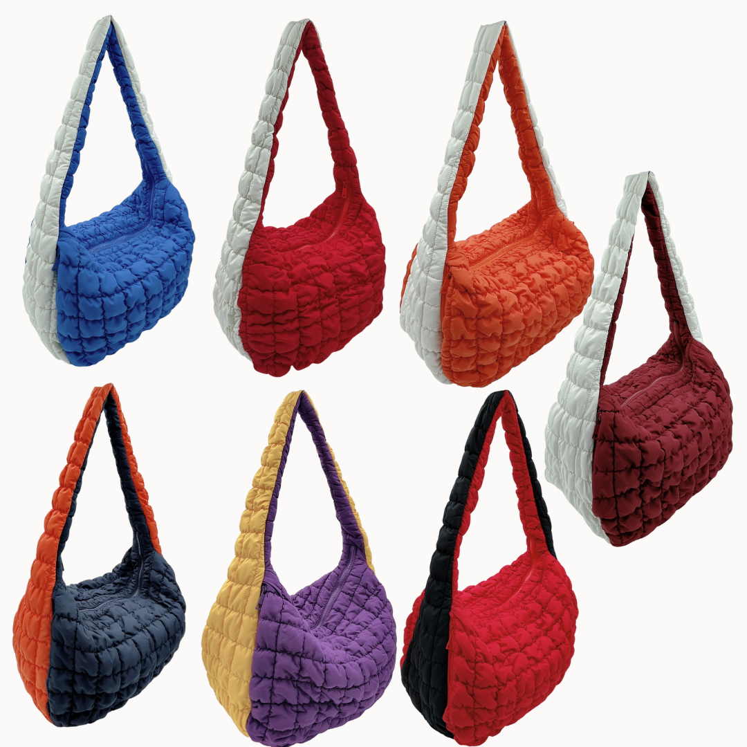 College Large Quilted Puffer Women's Shoulder Bag