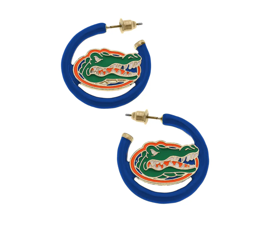Florida Gators Logo Enamel Hoop Earrings