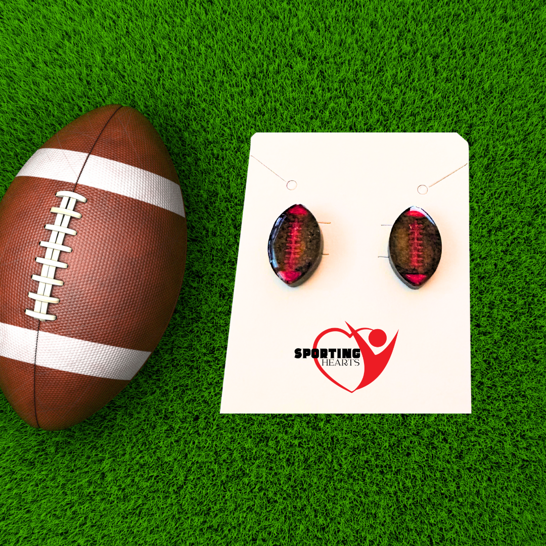 Custom Round Sport Glitter Resin Stud Earrings