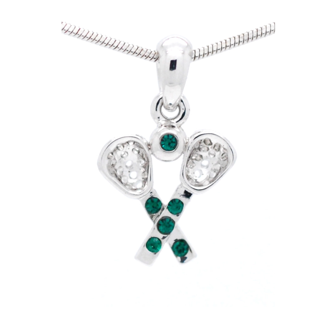 Lacrosse Rhinestone Necklace - Small Pendant