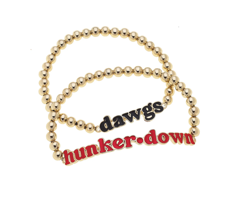 Georgia Bulldogs Slogan Ball Bead Bracelet Set of 2