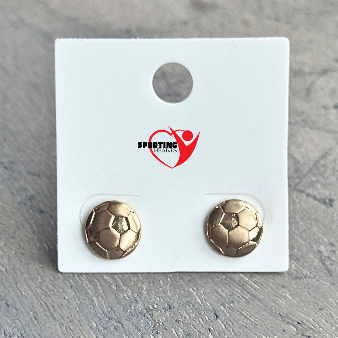 Soccer Stud Earrings- Gold, Silver and Rose Gold Options
