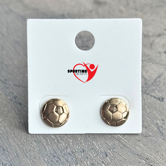 Soccer Stud Earrings- Gold, Silver and Rose Gold Options
