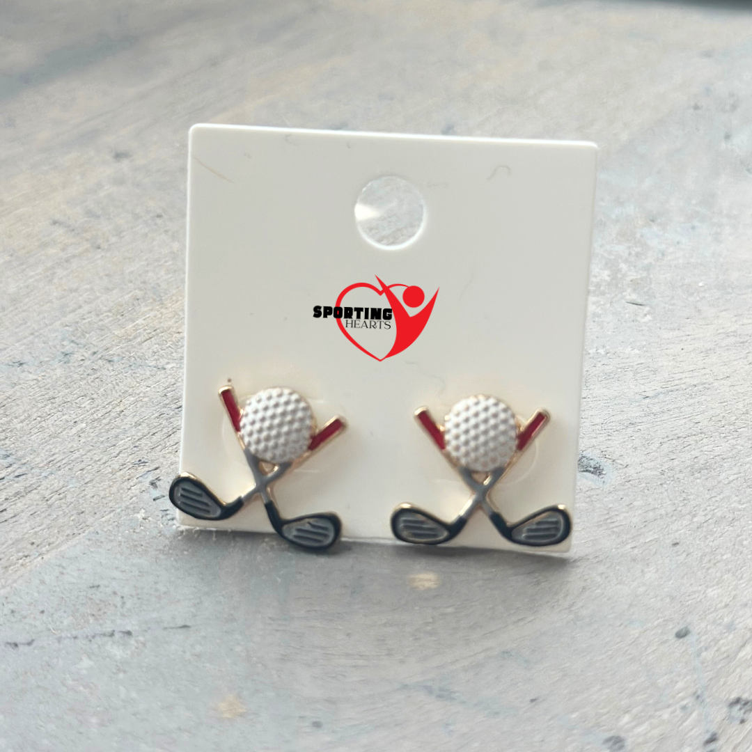Golf Clubs Stud Earrings