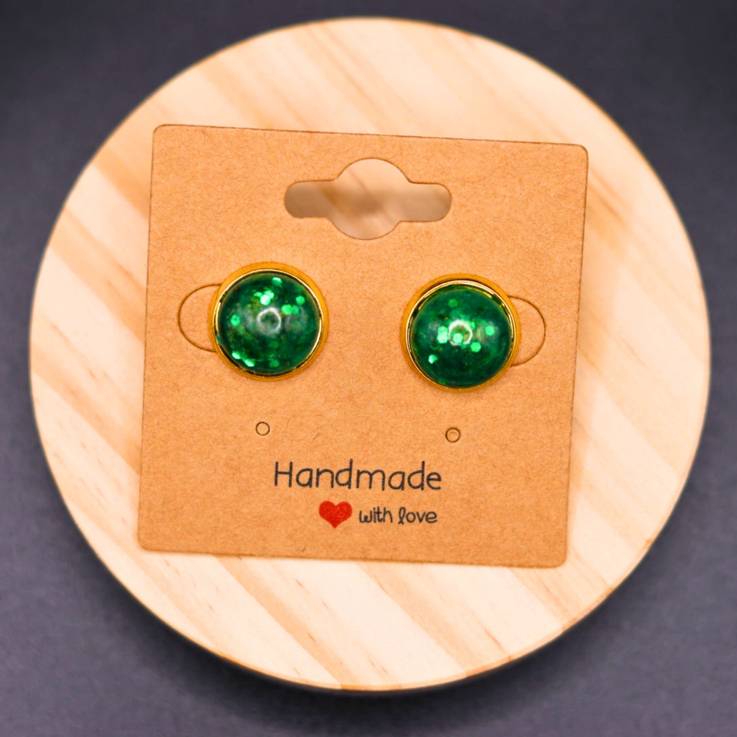Medium Glitter Resin Studs – Now Available in Gold and Black Settings!