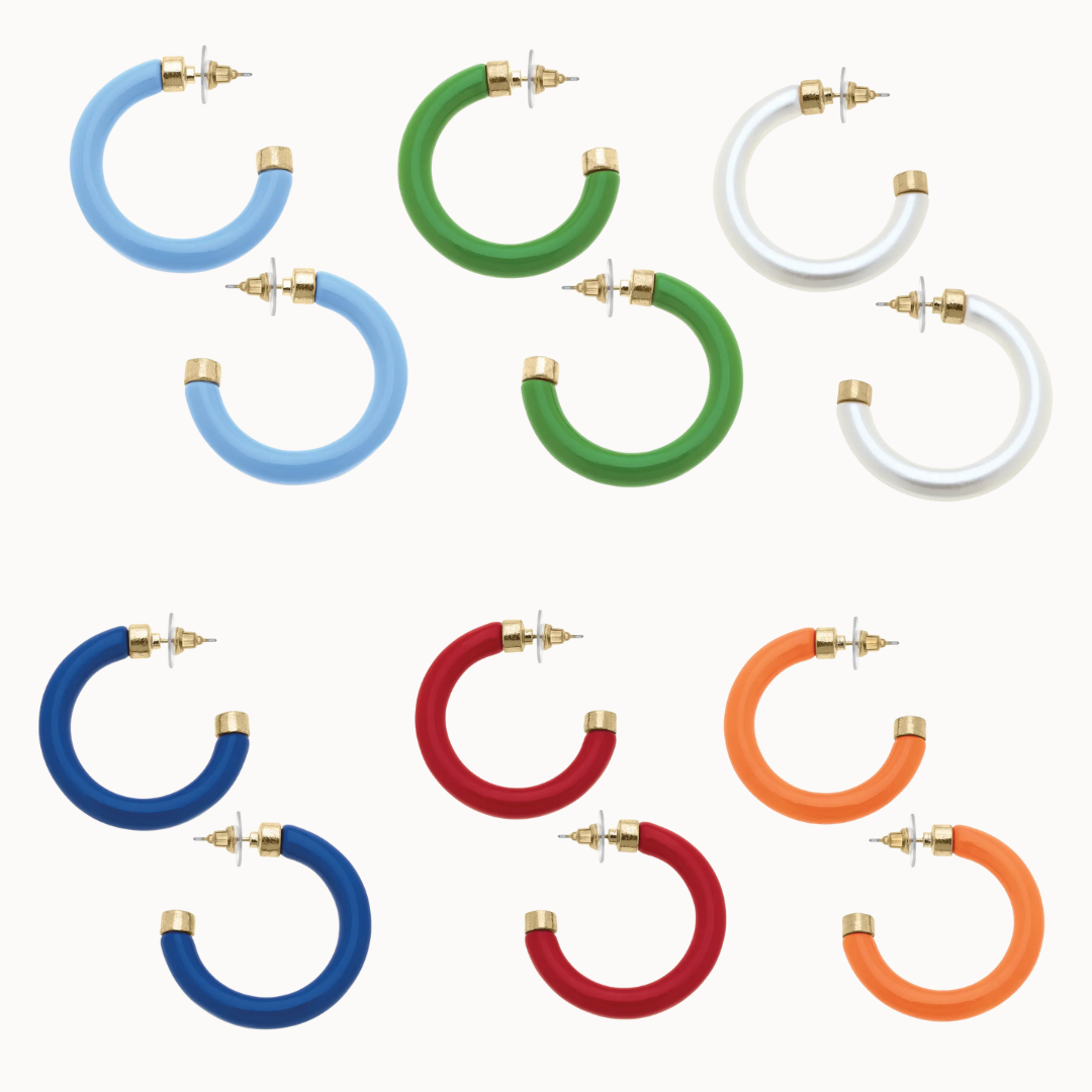 Game Day Resin Hollow Hoop Earrings