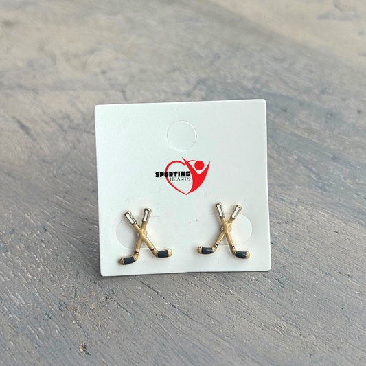 Hockey Enamel Stud Earrings