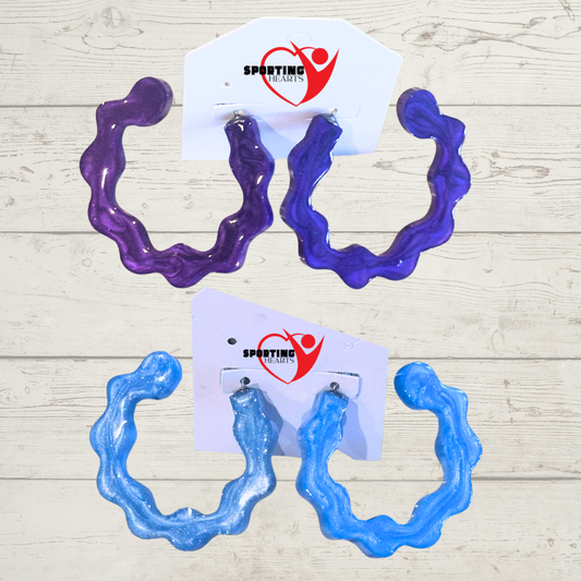 Wavy Resin Hoop Earrings