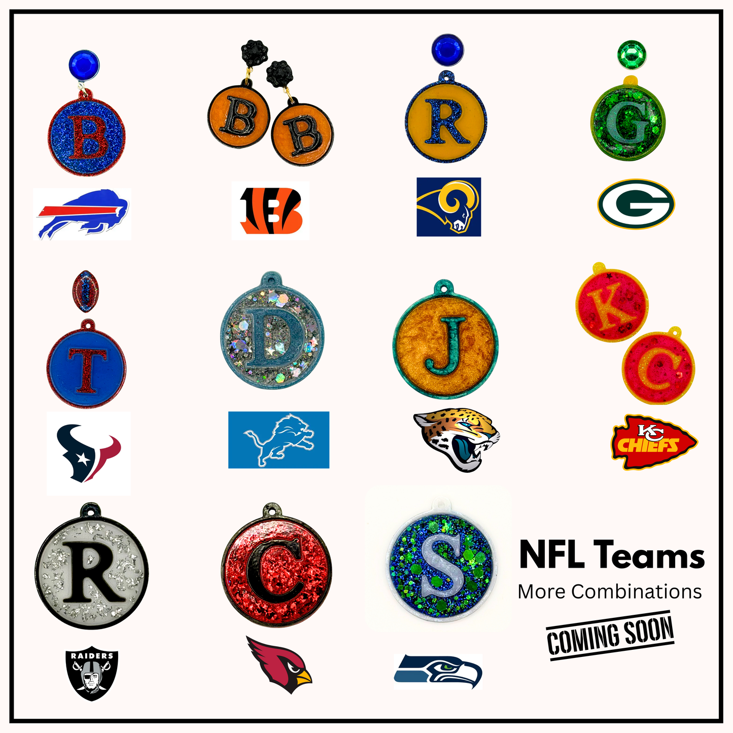 NFL Custom letter Earrings