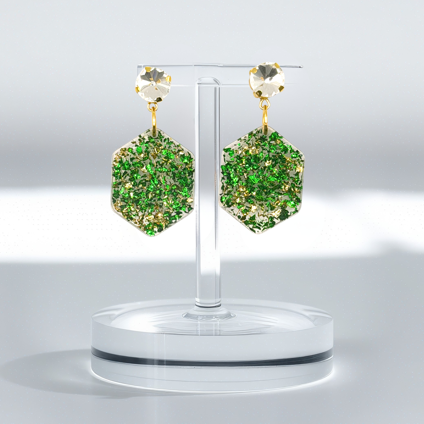 Lucky in Green & Gold Earrings