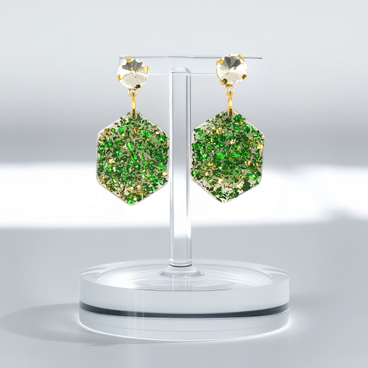 Lucky in Green & Gold Earrings
