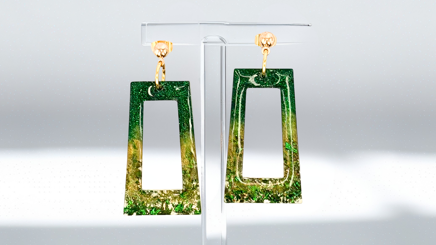Lucky in Green & Gold Earrings