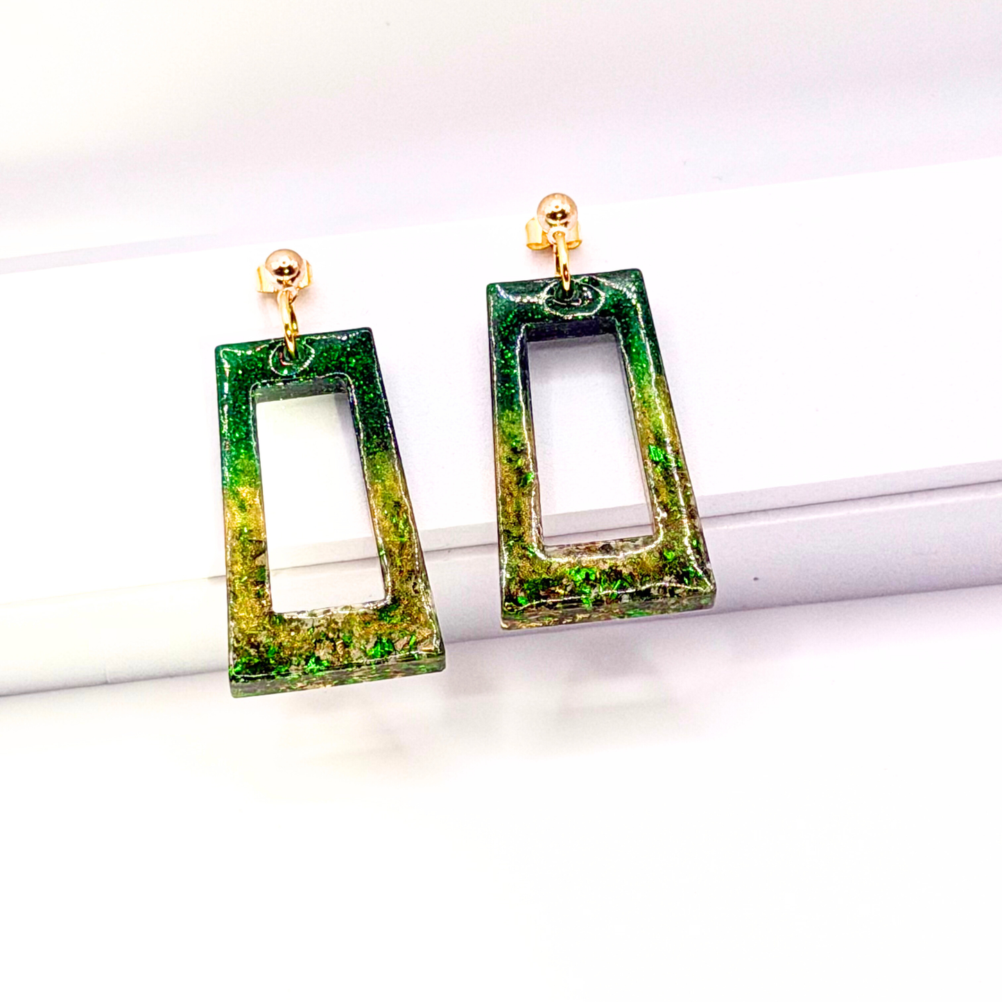 Lucky in Green & Gold Earrings