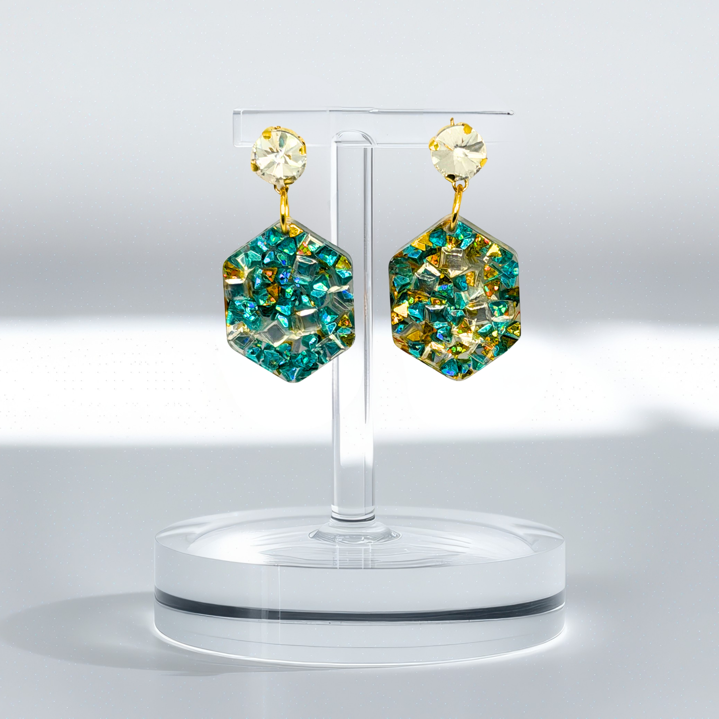 Lucky in Green & Gold Earrings