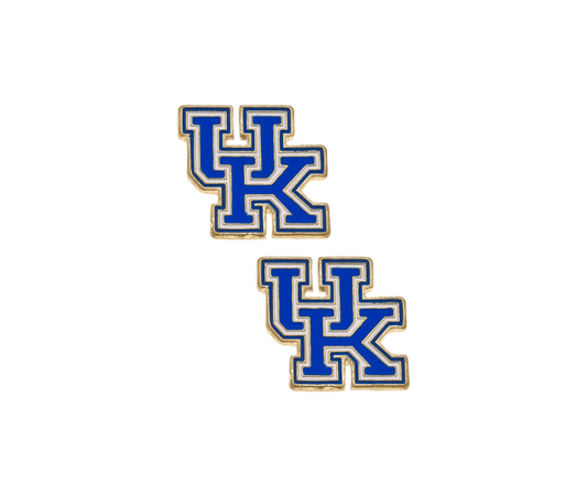 Kentucky Wildcats Enamel Logo Stud Earrings in Shiny Gold
