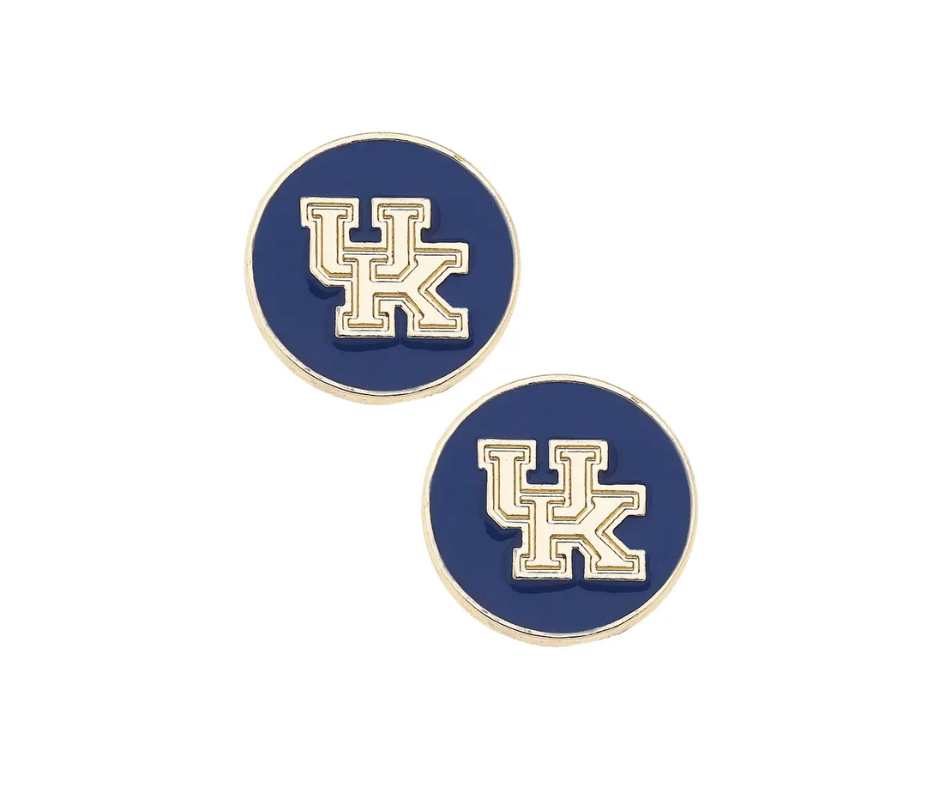 Kentucky Wildcats Logo Circle Stud Earrings
