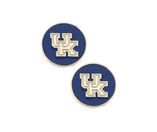 Kentucky Wildcats Logo Circle Stud Earrings