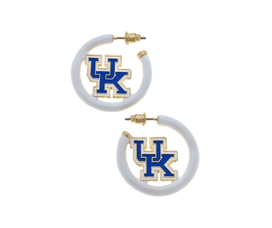 Kentucky Wildcats Logo Enamel Hoop Earrings