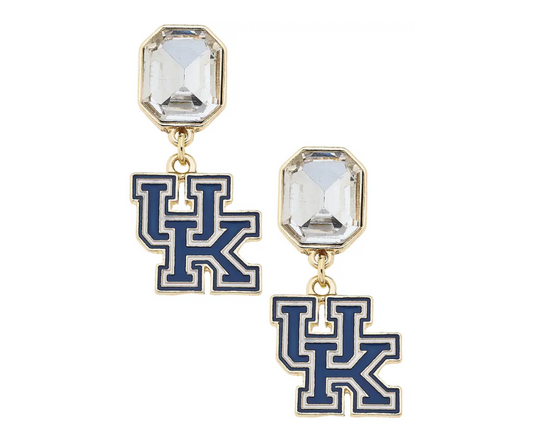 Kentucky Wildcats Rhinestone Enamel Logo Earrings