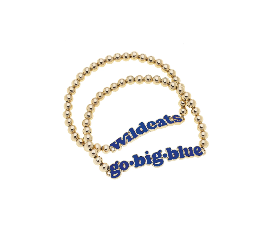 Kentucky Wildcats Slogan Ball Bead Bracelet Set of 2