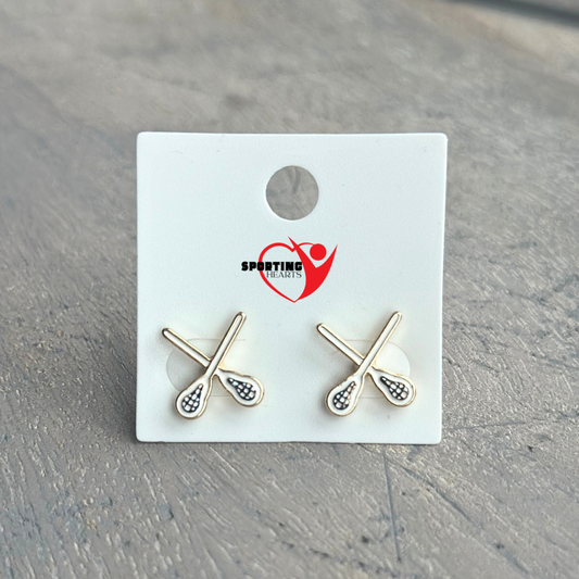 Lacrosse Signature Enamel Stud Earring