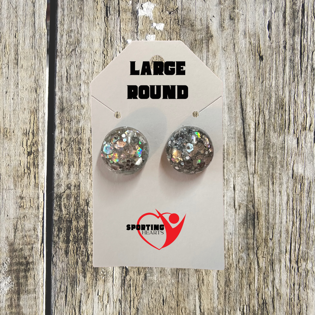 Game Day- Custom Glitter Stud Earrings