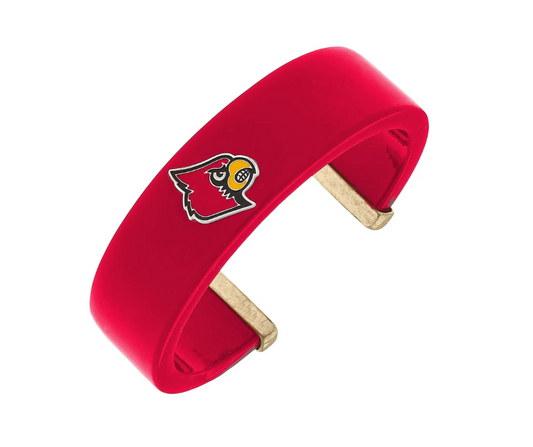 Louisville Cardinals Resin Logo Cuff Bracelet in Red