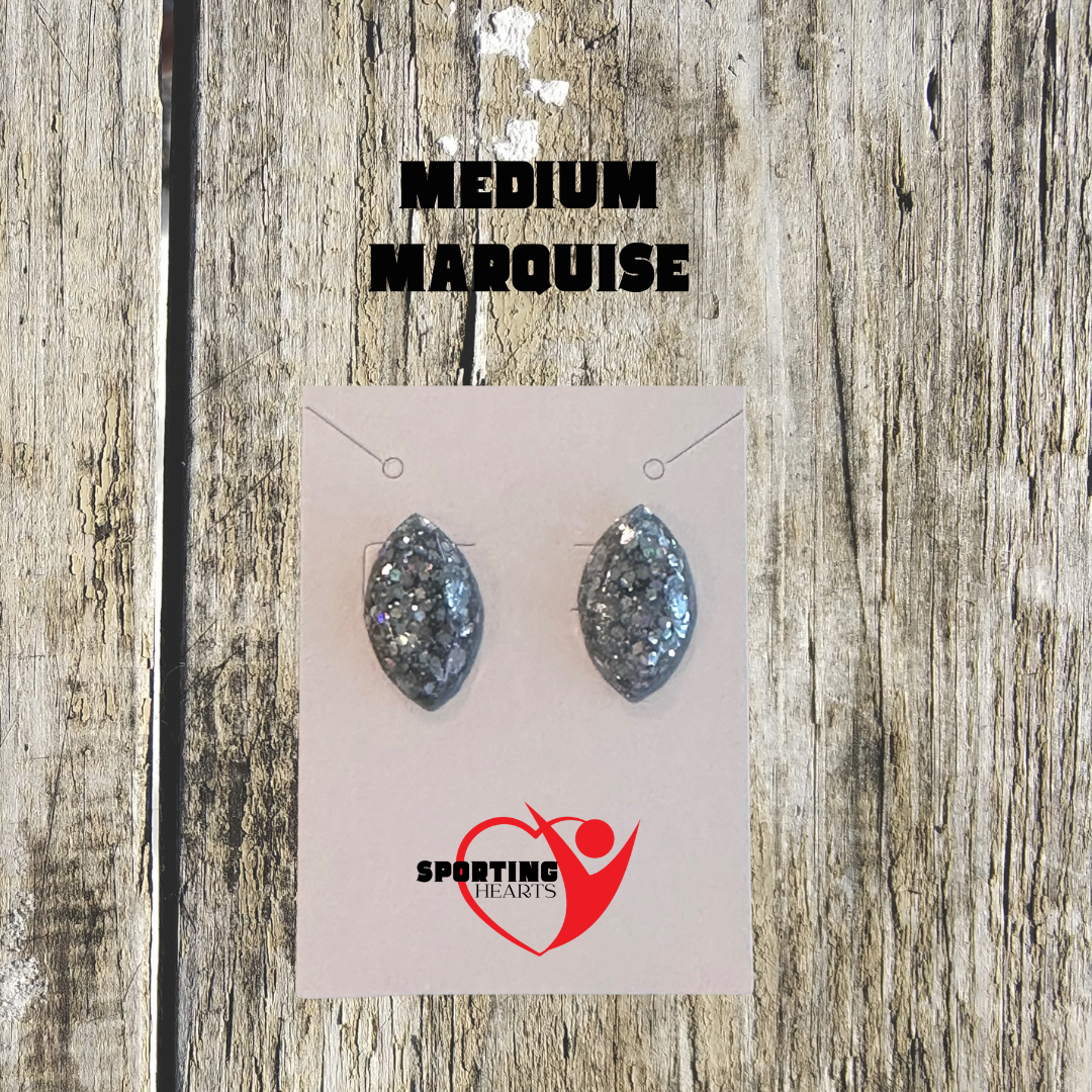 Game Day- Custom Glitter Stud Earrings