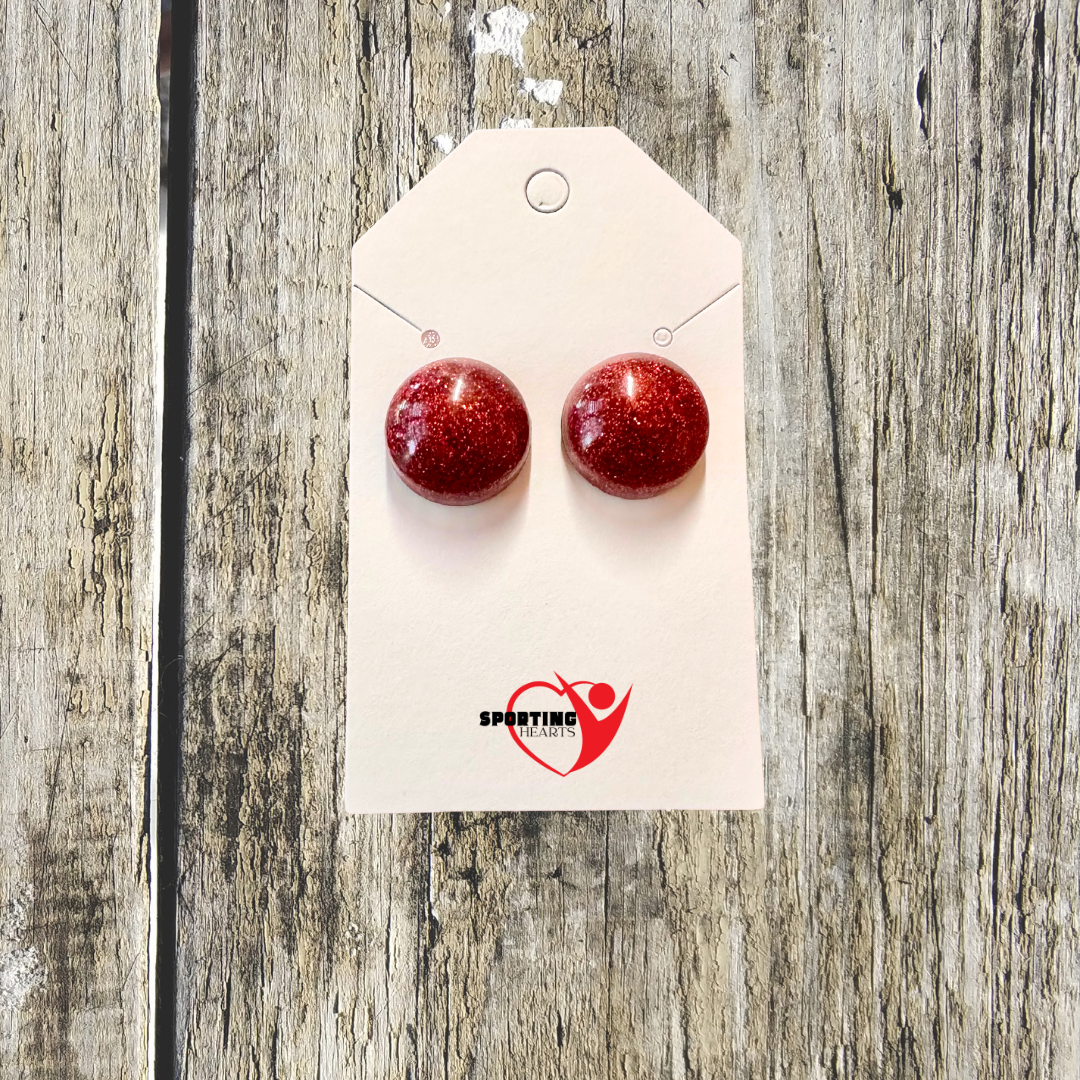 Game Day- Custom Glitter Stud Earrings