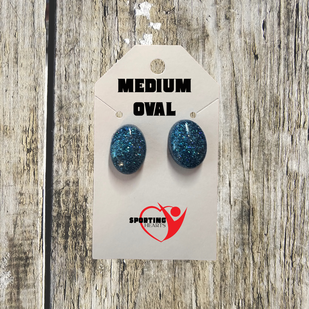 Game Day- Custom Glitter Stud Earrings