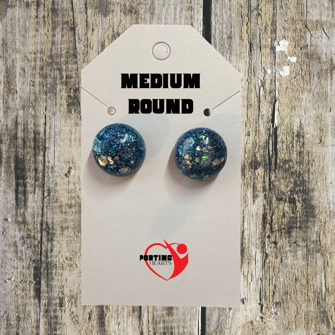 Game Day- Custom Glitter Stud Earrings