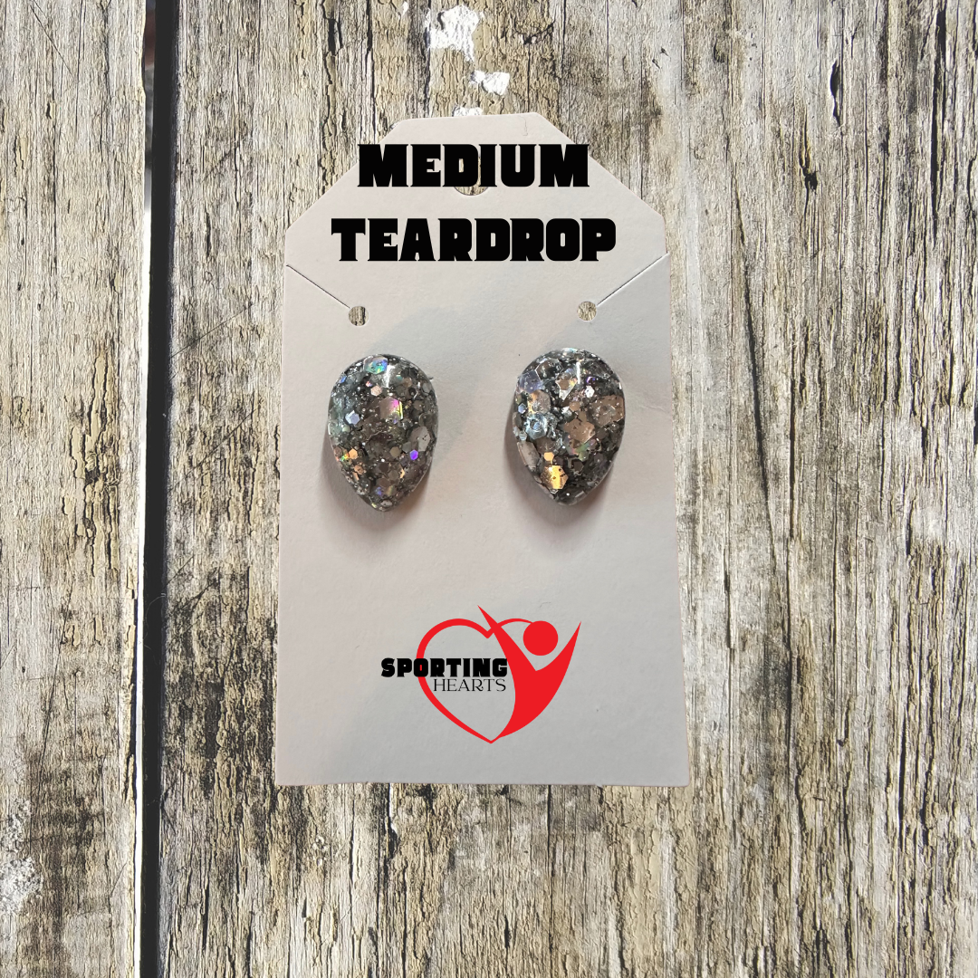Game Day- Custom Glitter Stud Earrings