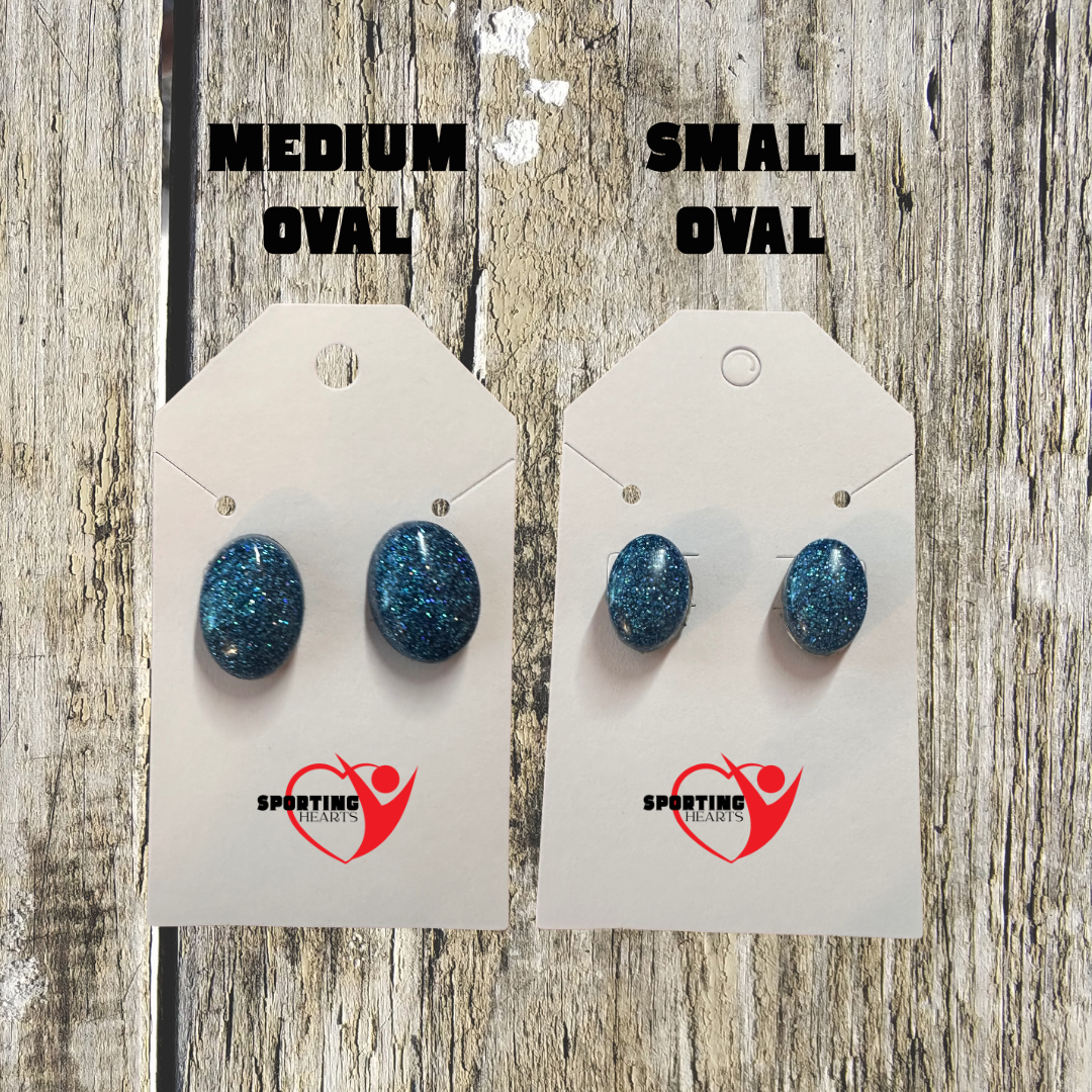 Game Day- Custom Glitter Stud Earrings